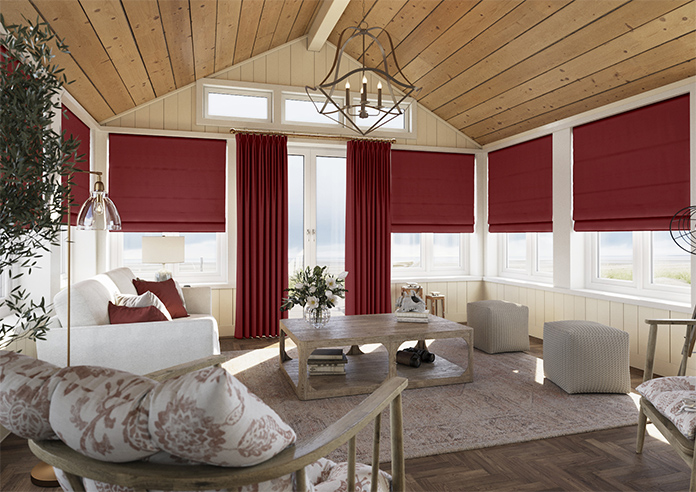 Shima Faux Silk, Wine - Twist&Fit Roman Blind - Image 7
